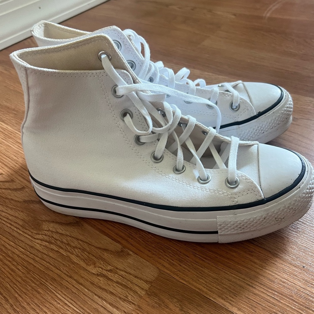 Converse White High-Top Sneakers size 8